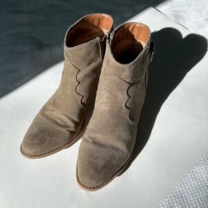 Green ankle booties size 7